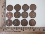 Twelve 1946 Wheat Pennies