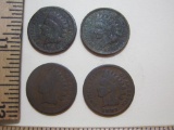 Four 1887 Indian Head Pennies