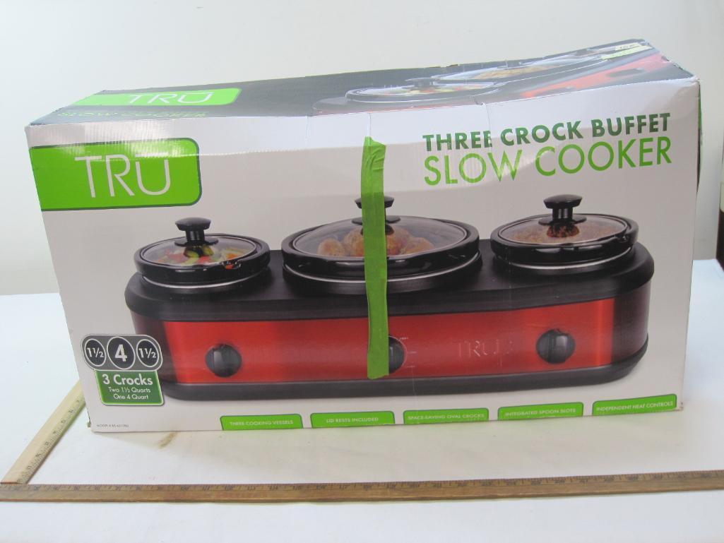 TRU Three Crock Buffet Slow Cooker WAREHOUSE - Bunting Online Auctions