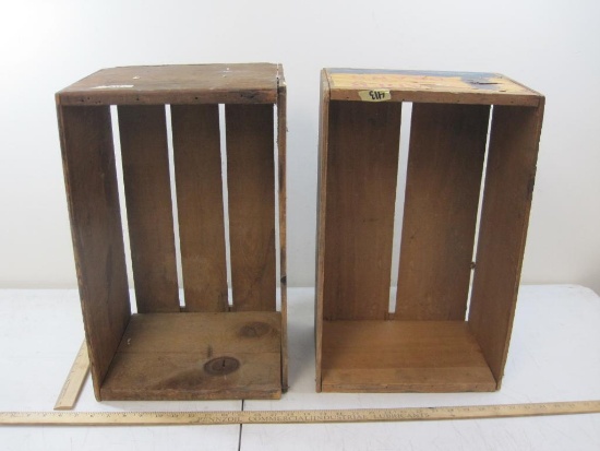 Two Vintage Wooden Fruit Crates