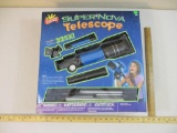 Scientific Explorer Super Nova Telescope, magnifies 225x, in original box, 4 lbs 13 oz