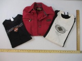 Three Men's Harley-Davidson Shirts including Baer Sports Honesdale PA short sleeve M, short sleeve M