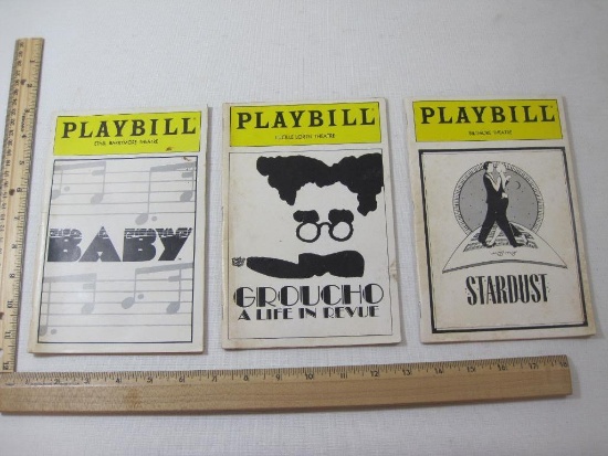 Three NYC Playbills includes Ethel Barrymore Theatre presents BABY, Lucille Lortel Theatre Presents