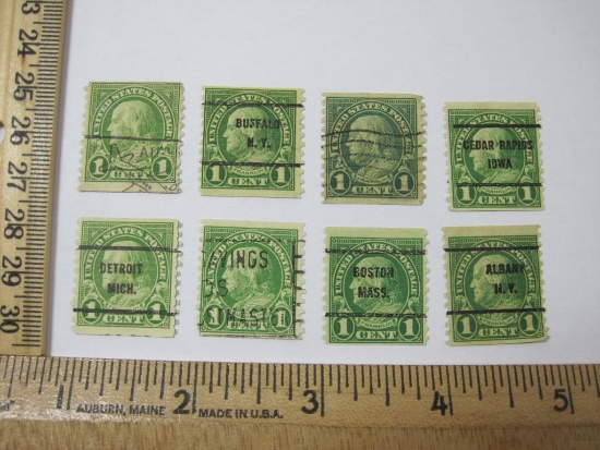 Eight 1 Cent Franklin US Postage Stamps Scott #597