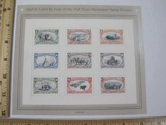 US 1998 Bi-Color Re-Issue of the 1898 Trans-Mississippi Stamp Designs