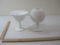 Two Milk Glass Pieces, White Glass Vase and Decorative Candy Dish