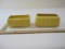 Two Yellow Mccoy Pottery Window Box Planters One with Leaf Border
