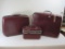 1950s Samsonite Silhouette Hard Shell Luggage Set with Three Pieces inlcudes Cosmetic Case