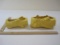Two Yellow McCoy Pottery Log and Chains Planters