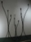 Three Handcrafted Wrought Iron Lily Candlesticks - various heights