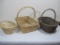 Assorted Sized Wicker Baskets Square and Circular