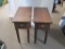 Two Brown Wooden Side Tables with Drawer Approx 12Wx24Dx22H