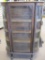 Oak Footed Curved Glass Cabinet with Four Shelves Approx 40x13x60