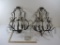 Pair of Metal 3 Fixture Wall Sconces AS IS Condition