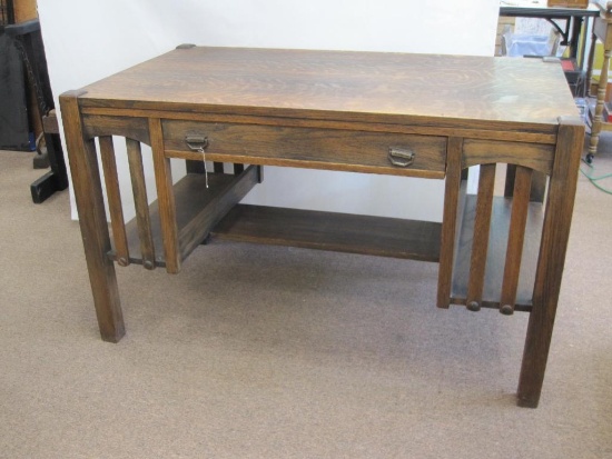 Oak Square Mission Style Solid Wood Desk Approx 48x28x29