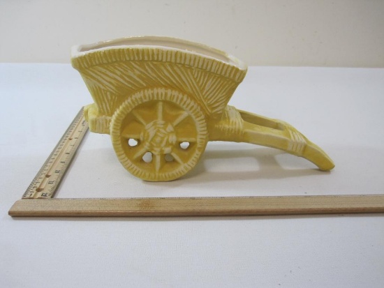 McCoy Pottery Yellow Wheelbarrow Planter