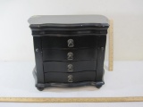 Black Wooden Jewlery Box with Drawers and Necklace Hangers