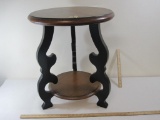 Wooden Circular Side Table Approx 25x20
