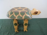Carved Wooden Turtle Stool / Footrest - very sturdy