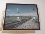 Framed Picture of Sante Fe West Bound Light Engine Move July 1991,Raton New Mexico