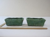 Two McCoy Pottery Green Rectangular Planters