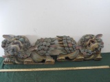 Vintage Hand Carved Wooden Foo Dragons