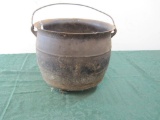 Antique Cast Iron Cauldron with Handle,