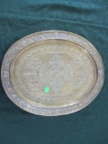 Carved Metal Footed Serving Plate made in Germany