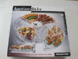 Prodyne Appetizers on Ice Large Revolving Server holds 3 Vented Food Trays, New in Box