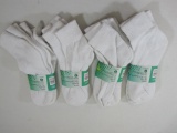 Four Packages of 3 Pairs Basico Size 10-13 White Socks recommended for diabetic patients