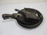 Five Cast Iron Frying Pans in Assorted Sizes