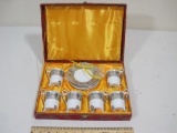 GNA Fine Porcelain Set includes Minature Cups and Plates in Asian Themed Box