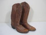 Leather Marlboro Cow Boy Boots Size 9 EW