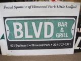 Boulevard BLVD Bar and Grill Elmwood Park N.J. Metal Sign Approx. 48x36