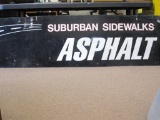 Suburban Sidewalks Asphalt Metal Sign Approx. 7 Feet Long