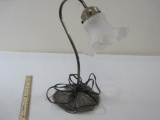Lily Pad Metal Base Table Lamp with Glass Lily Shade