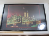 Framed Poster of the Brooklyn Bridge, New York City Approx 36x25