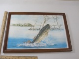 Framed Largemouth Bass Print from the Shakespeare Collection Signed Chappell