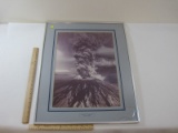 Framed Picture of Mount St. Helen Erupting May 18th 1980 by Windsor Art Production - see photos