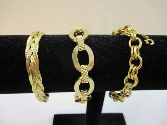 Three Gold Tone Bracelets from Sarah Coventry and more, 3 oz