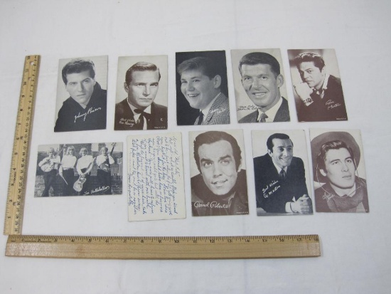 Black and White Photo Postcards of Famous People Including Eric Fleming, Johnny Rivers, Walter M.