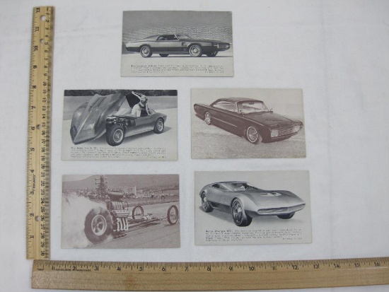 Black and White Photo Postcards includes Thunderbird Saturn, The Mako Shark II, The Adonis 1960