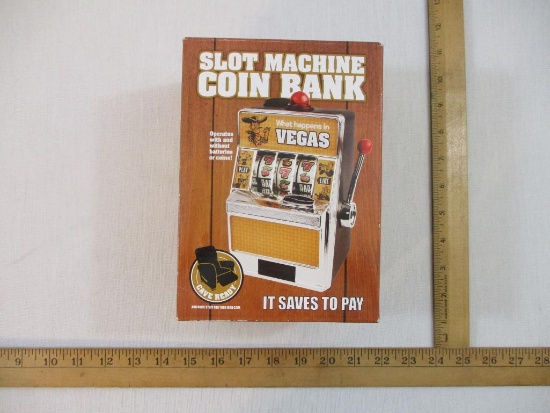 Slot Machine Coin Bank in original box, 1 lb 2 oz