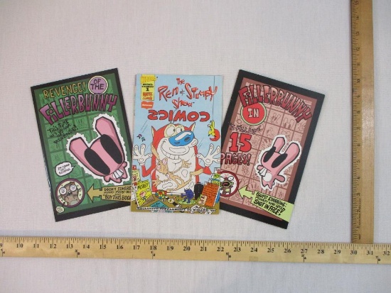 Three Comic Books including Wizard Mini Comic 1995 The Ren & Stimpy Show, 2000 Filler Bunny #1 and