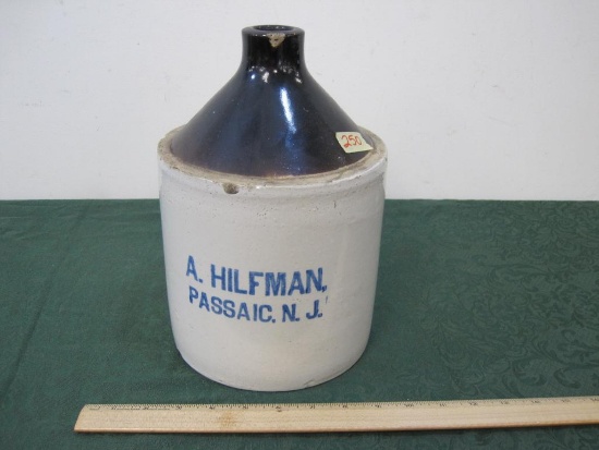 Vintage One Gallon A.Hilfman Passaic New Jersey Stoneware Jug