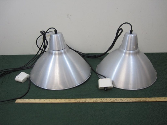 Eight Ikea Aluminum Pendent Hanging Lamps 60 Watt Max