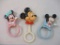 Three Vintage Minnie and Mickey Mouse Plastic Baby Rattles, see pictures, from Playskool Baby and