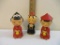 Three Vintage Composite Asian Bobbleheads, made in Japan, 13 oz