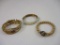 Three Vintage Bracelets including hinged bangle, stretch beaded and more, 3 oz