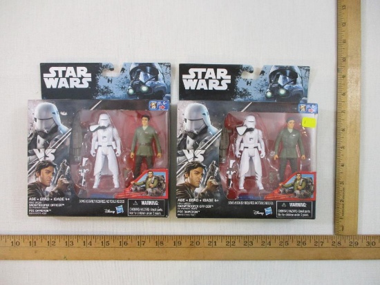 Two Star Wars First Order Snowtrooper Officer Action Figures, new in packages, 2016 Hasbro Lucasfilm